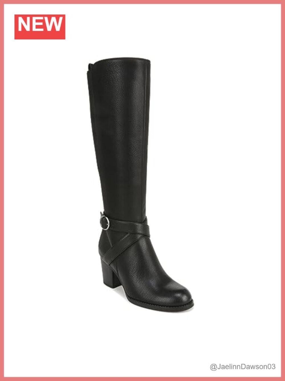 Wide Calf Knee High Block Heel Tall Boots with Crisscross Straps